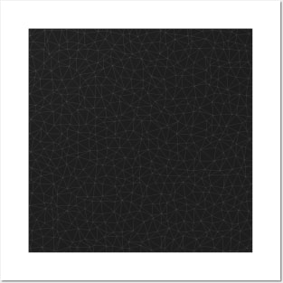 Elegant White Dark grey geometric mesh pattern Posters and Art